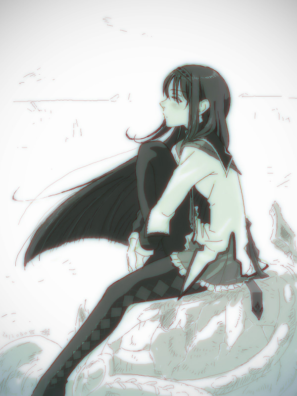 akemi homura (mahou shoujo madoka magica) drawn by sukocchi_moruto