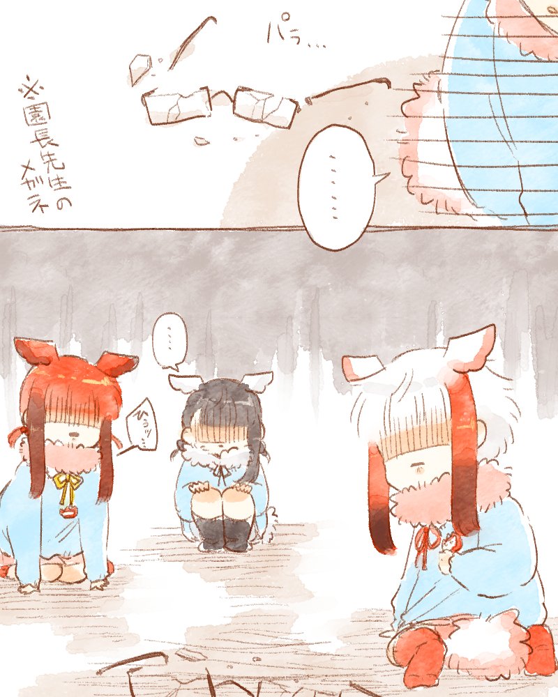 japanese crested ibis, scarlet ibis, and black-headed ibis (kemono friends) drawn by moeki_(moeki0329)