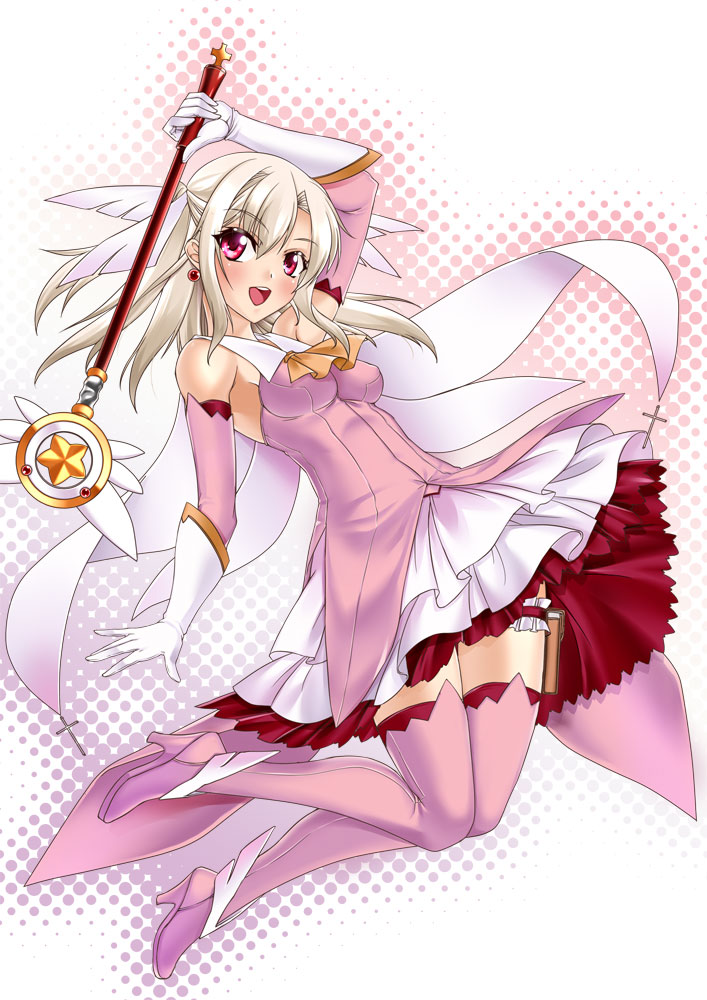 illyasviel von einzbern, prisma illya, and magical ruby (fate and 1 more) drawn by shirokuma_a