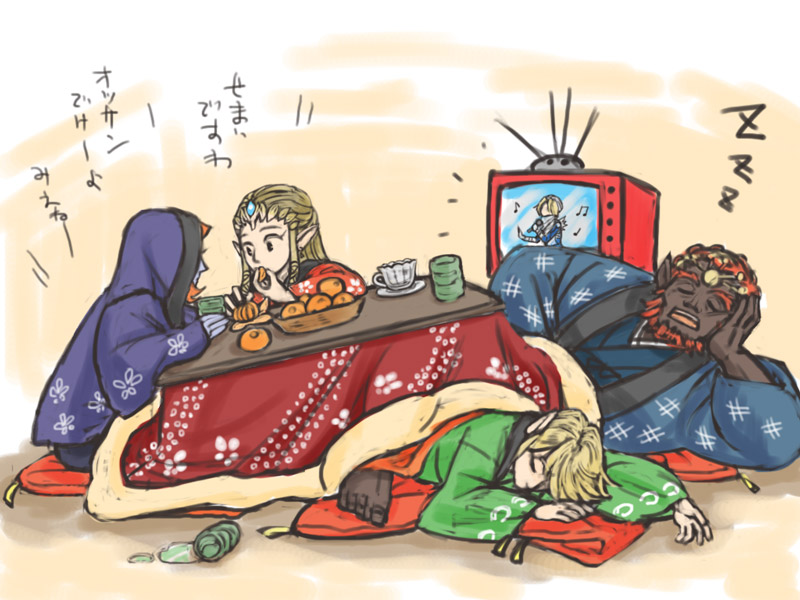 link, princess zelda, midna, ganondorf, and sheik (the legend of zelda and 1 more) drawn by hakobe_(ichiru)