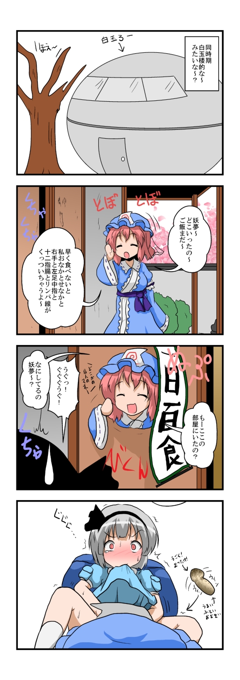 konpaku youmu, saigyouji yuyuko, and kawashiro nitori (touhou) drawn by mikazuki_neko