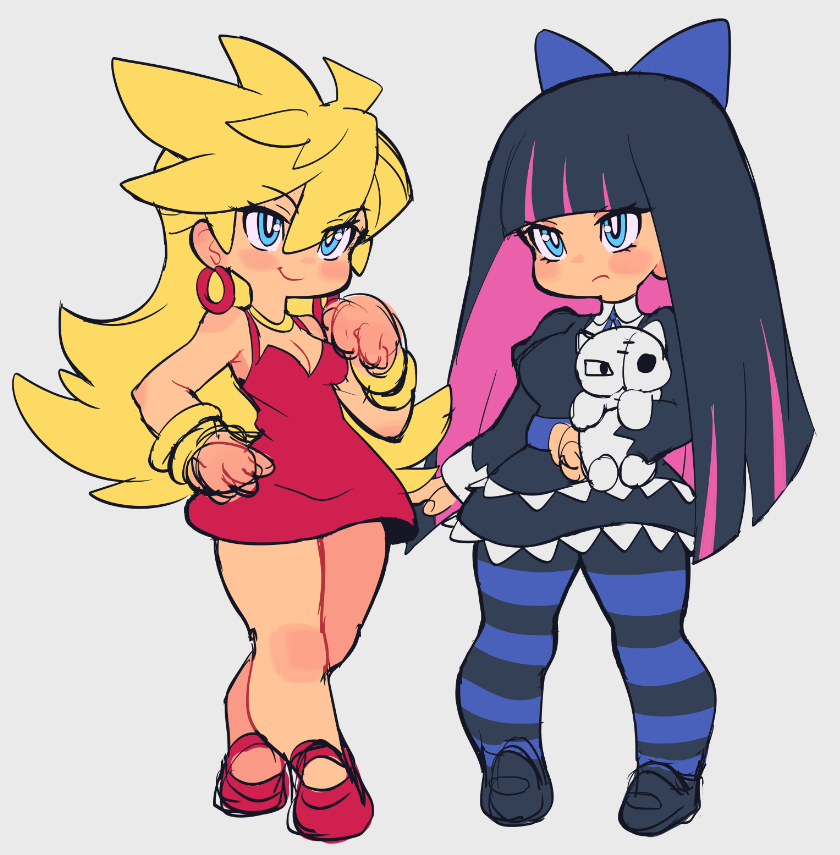 stocking, panty, and honekoneko (panty & stocking with garterbelt) drawn by slammo