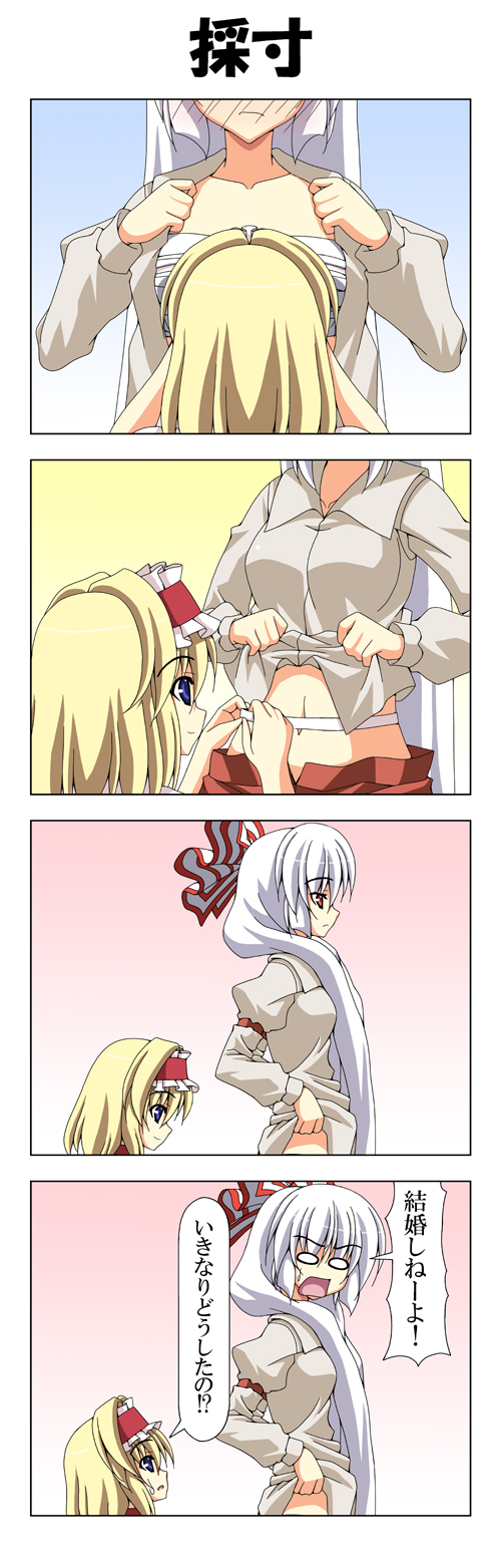 alice margatroid and fujiwara no mokou (touhou) drawn by rappa_(rappaya)