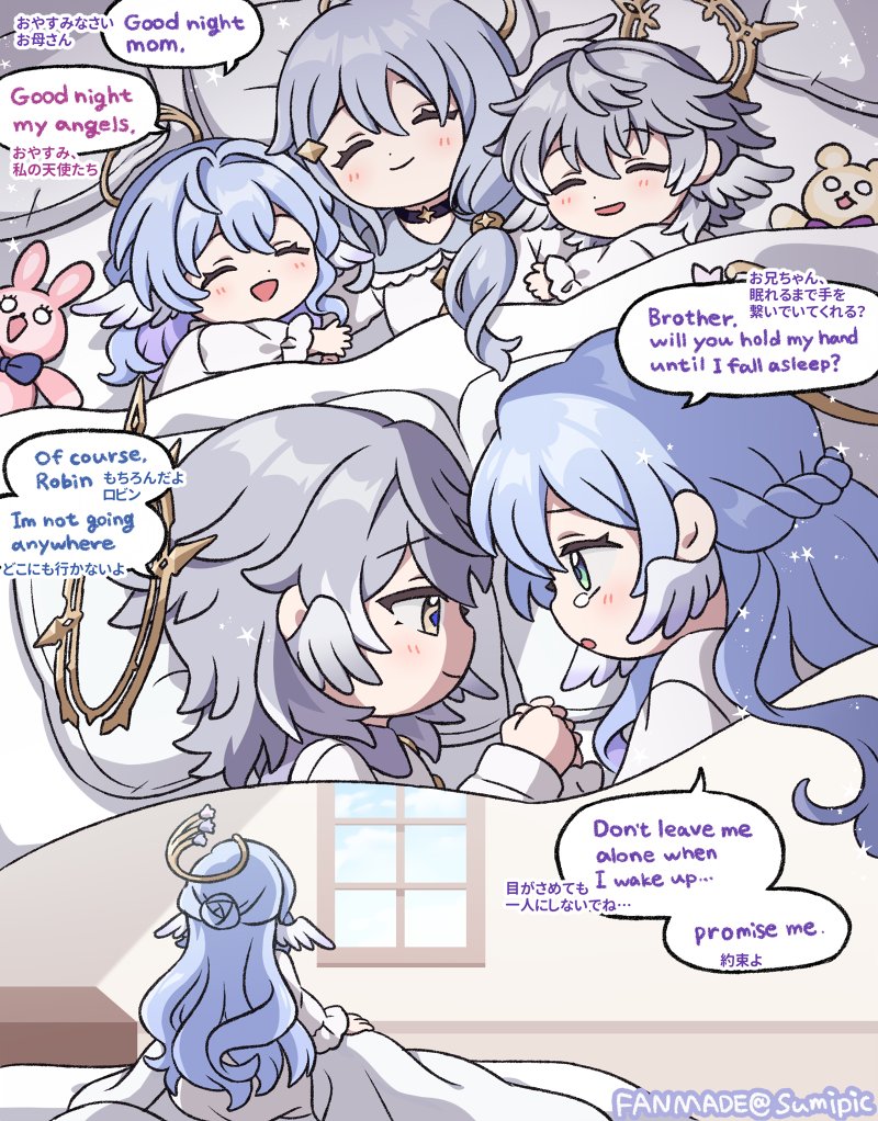 robin, sunday, and sunday and robin's mother (honkai and 1 more) drawn by sumipic