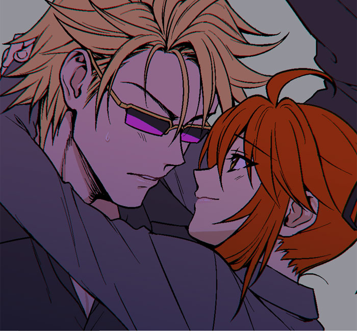 fujimaru ritsuka and sakata kintoki (fate and 1 more) drawn by zanshi
