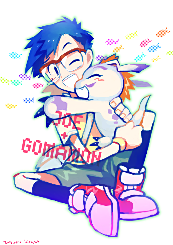 kido jo and gomamon (digimon and 1 more) drawn by kitaya