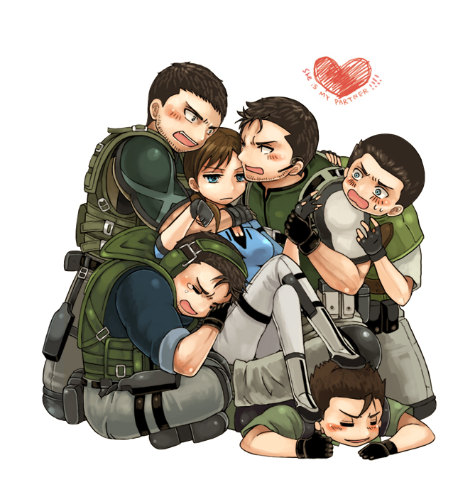 jill valentine and chris redfield (resident evil) drawn by sakura3914
