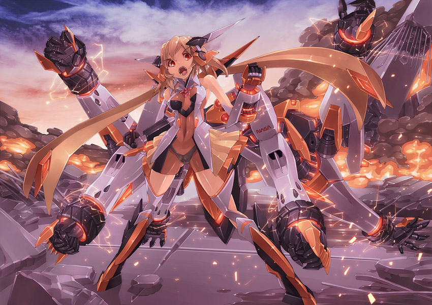 tachibana hibiki (senki zesshou symphogear and 1 more) drawn by mk-5