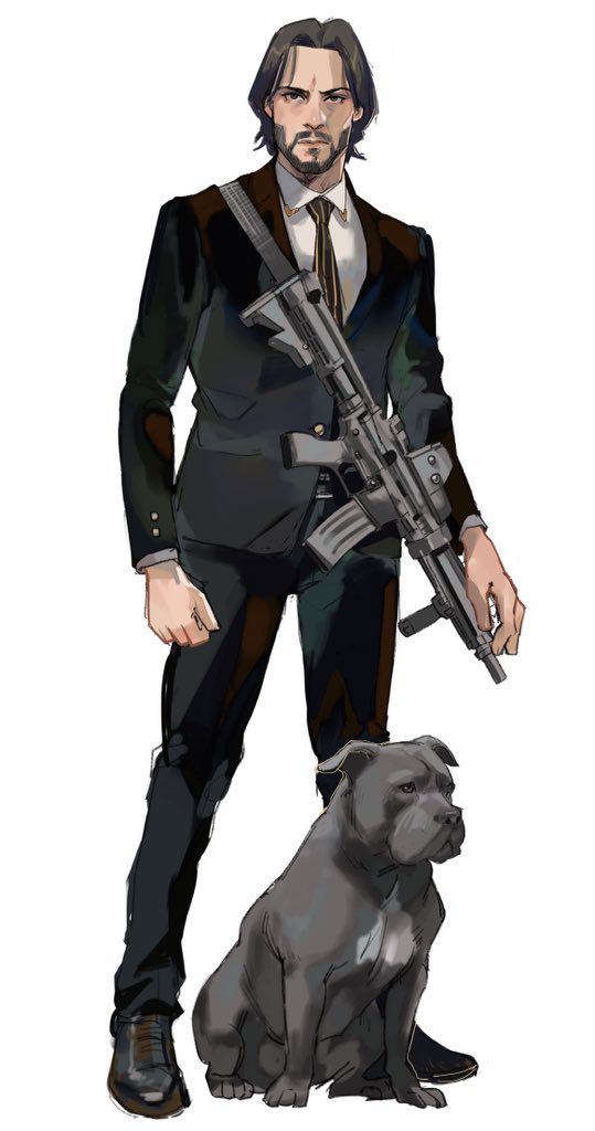 john wick and keanu reeves (john wick) drawn by thisuserisalive