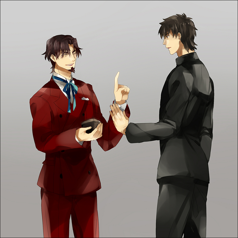 kotomine kirei and tohsaka tokiomi (fate and 2 more) drawn by amakura_(am_as)
