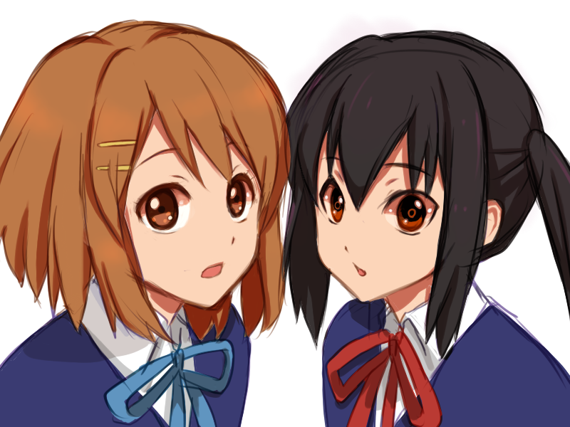 nakano azusa and hirasawa yui (k-on!) drawn by yurari_(co10rs)