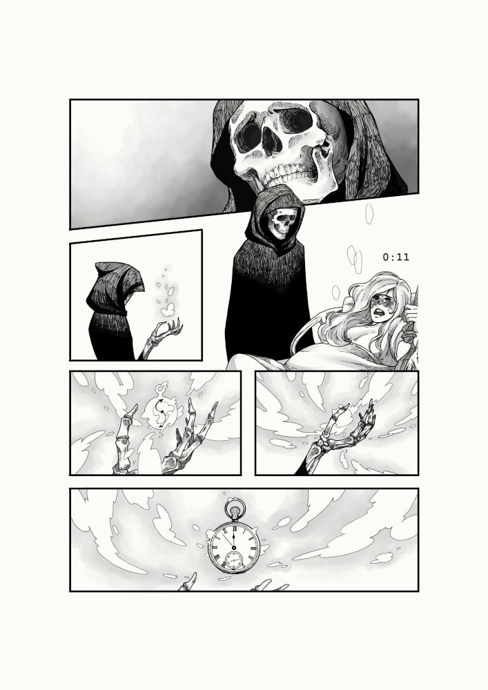 death and grim reaper (original) drawn by snippy_mj