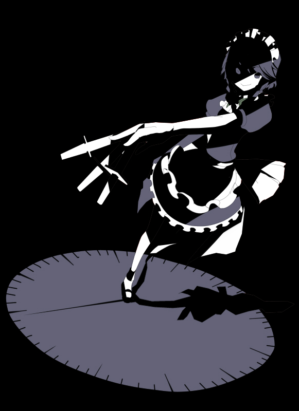 izayoi sakuya (touhou) drawn by ritsu_(roboroboro)