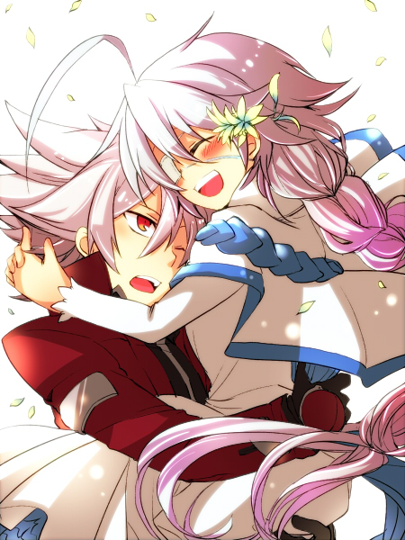 ragna the bloodedge and nu-13 (blazblue) drawn by kuro_yuzu