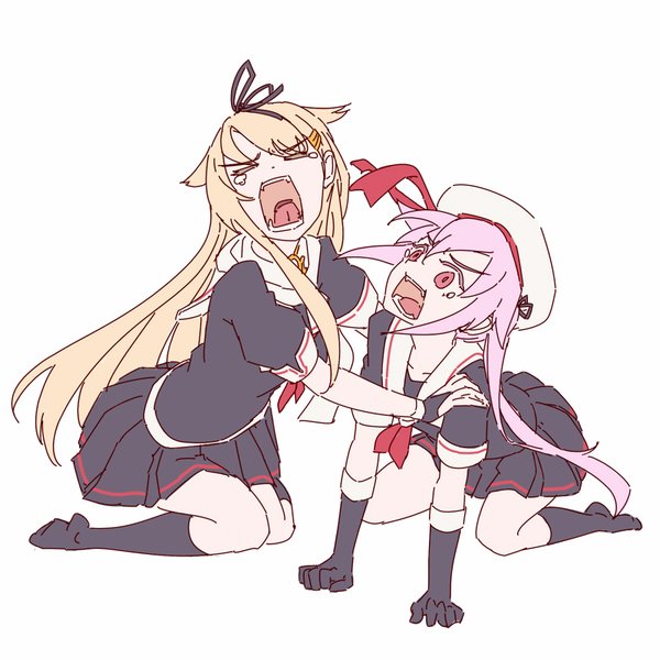 yuudachi, yuudachi kai ni, and harusame (kantai collection) drawn by mikeco