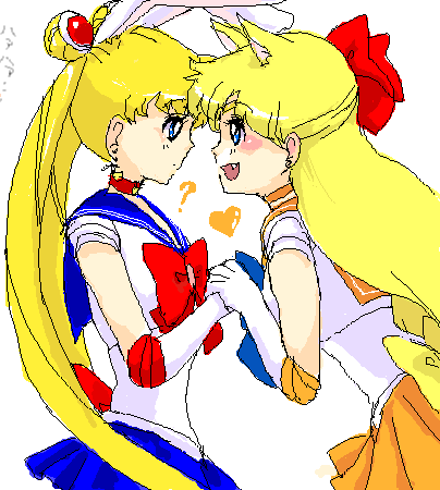 tsukino usagi, sailor moon, aino minako, and sailor venus (bishoujo senshi sailor moon) drawn by azuma_yukihiko