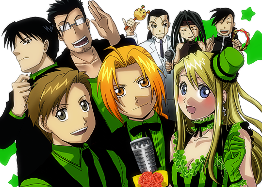 edward elric, alphonse elric, winry rockbell, roy mustang, ling yao, and 3 more (fullmetal alchemist) drawn by mikumo_sena