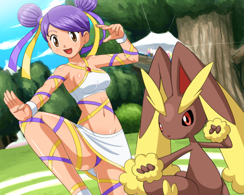 lopunny and sashay (pokemon and 1 more) drawn by pokemoa