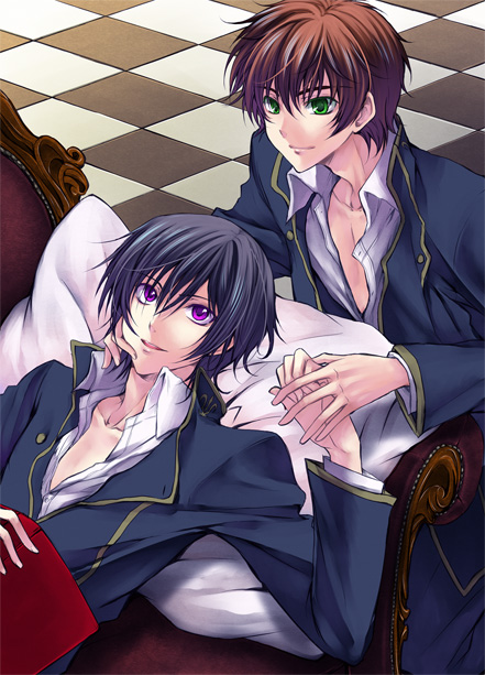 lelouch vi britannia and kururugi suzaku (code geass) drawn by sasahara_rena