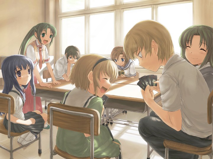 furude rika, ryuuguu rena, houjou satoko, sonozaki mion, sonozaki shion, and 2 more (higurashi no naku koro ni) drawn by toshibo_(chitose_ryouta)