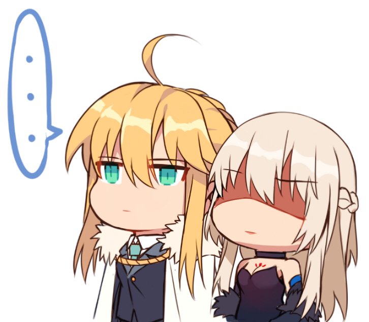 artoria pendragon, morgan le fay, and lion king (fate and 2 more) drawn by yorukun