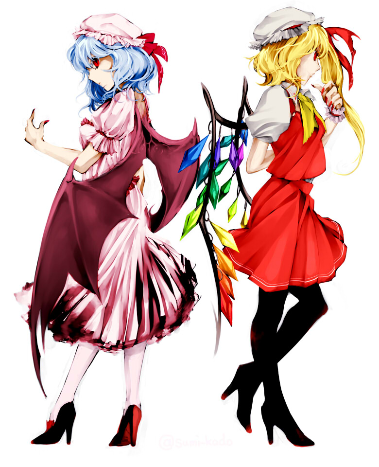 remilia scarlet and flandre scarlet (touhou) drawn by smkd2