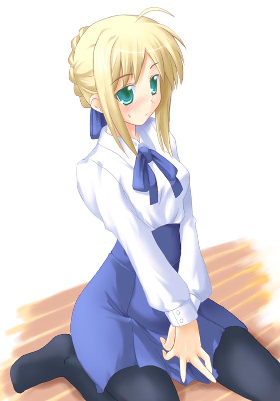 artoria pendragon and saber (fate and 1 more) drawn by soba_(saz)