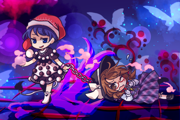 doremy sweet and usami sumireko (touhou) drawn by pote_(ptkan)