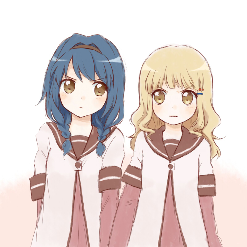 oomuro sakurako and furutani himawari (yuruyuri) drawn by suga_(pixiv_34566)