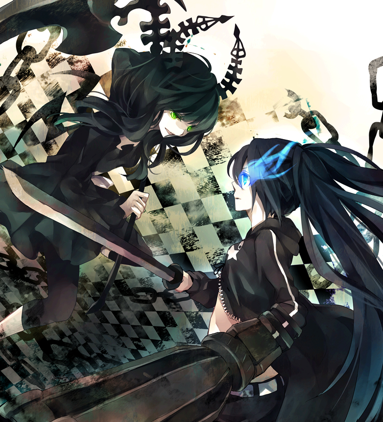 black rock shooter and dead master (black rock shooter) drawn by yuzuki_karu