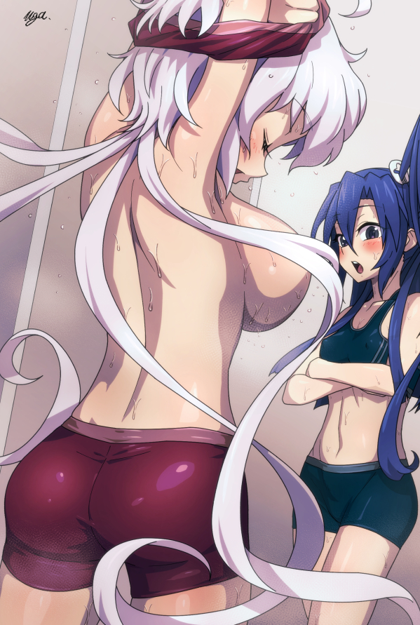 yukine chris and kazanari tsubasa (senki zesshou symphogear) drawn by uganda_(ugandam_00)