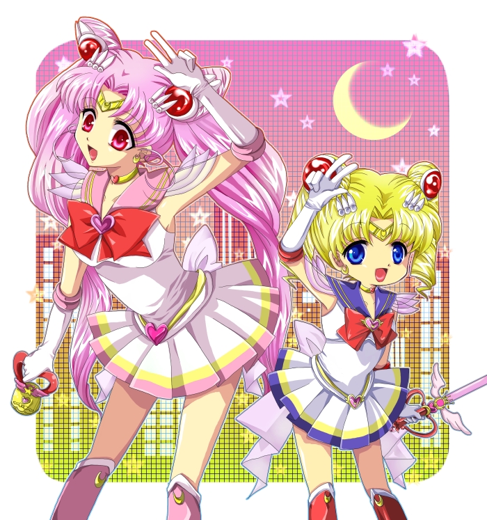 tsukino usagi, sailor moon, chibi usa, sailor chibi moon, super sailor moon, and 1 more (bishoujo senshi sailor moon) drawn by kairi_(oro-n)