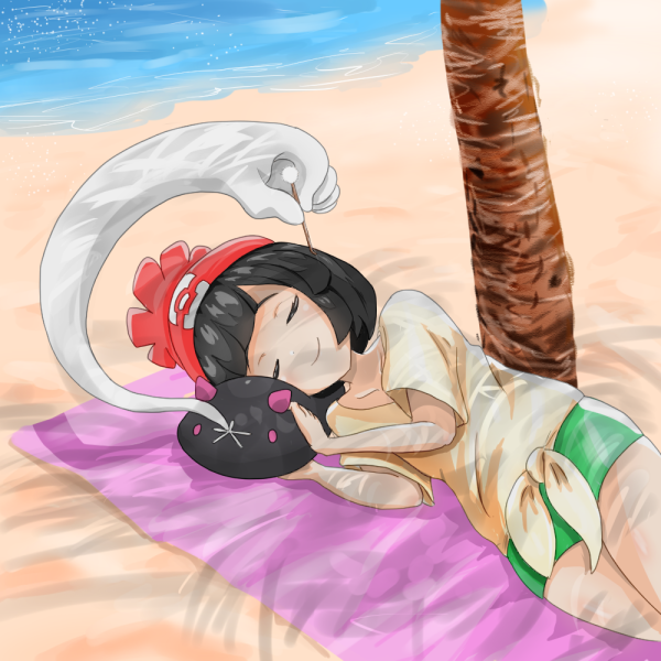 selene and pyukumuku (pokemon and 1 more) drawn by yuzu_kiro