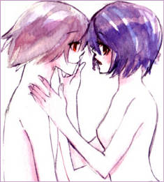 ayanami rei and nagisa kaworu (neon genesis evangelion)