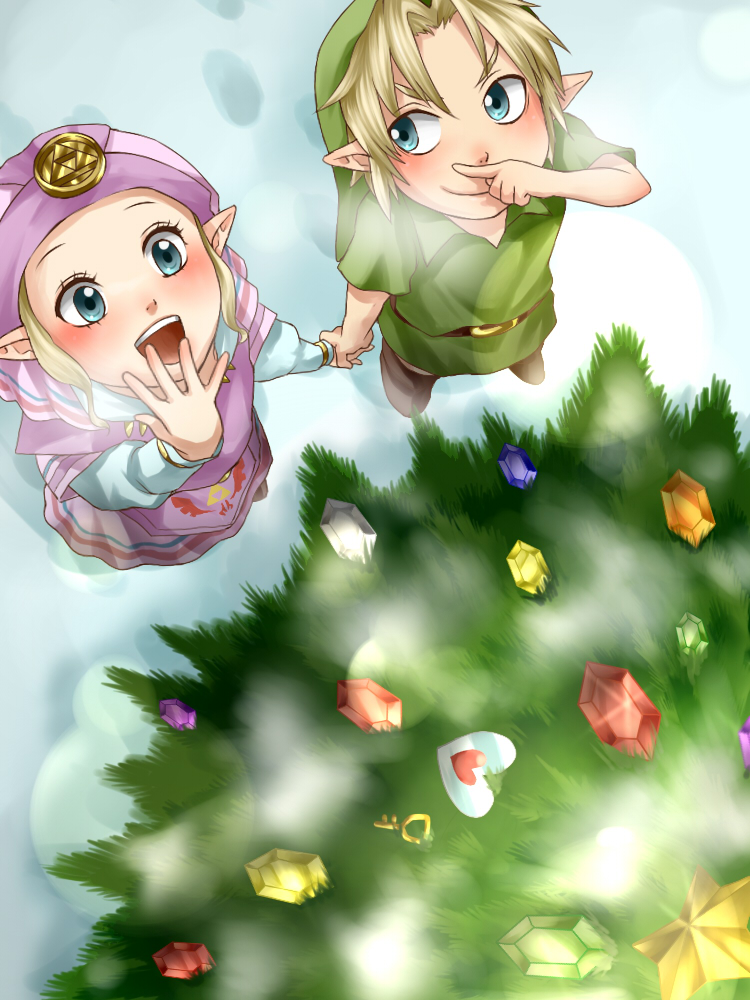 link, princess zelda, young link, and young zelda (the legend of zelda and 1 more) drawn by wasabi_(legemd)