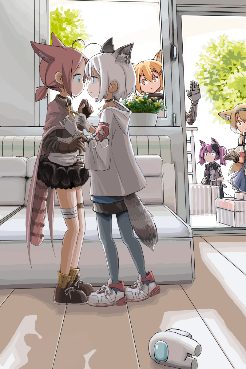 suzuran, sussurro, crewmate, shamare, vermeil, and 3 more (arknights and 1 more) drawn by sixten