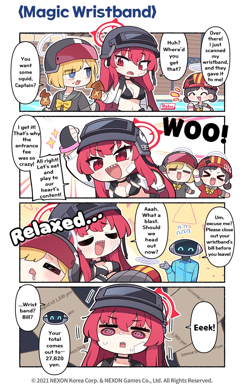 rabu, android, helmet gangster, and helmet gang officer (blue archive) drawn by donmin_h