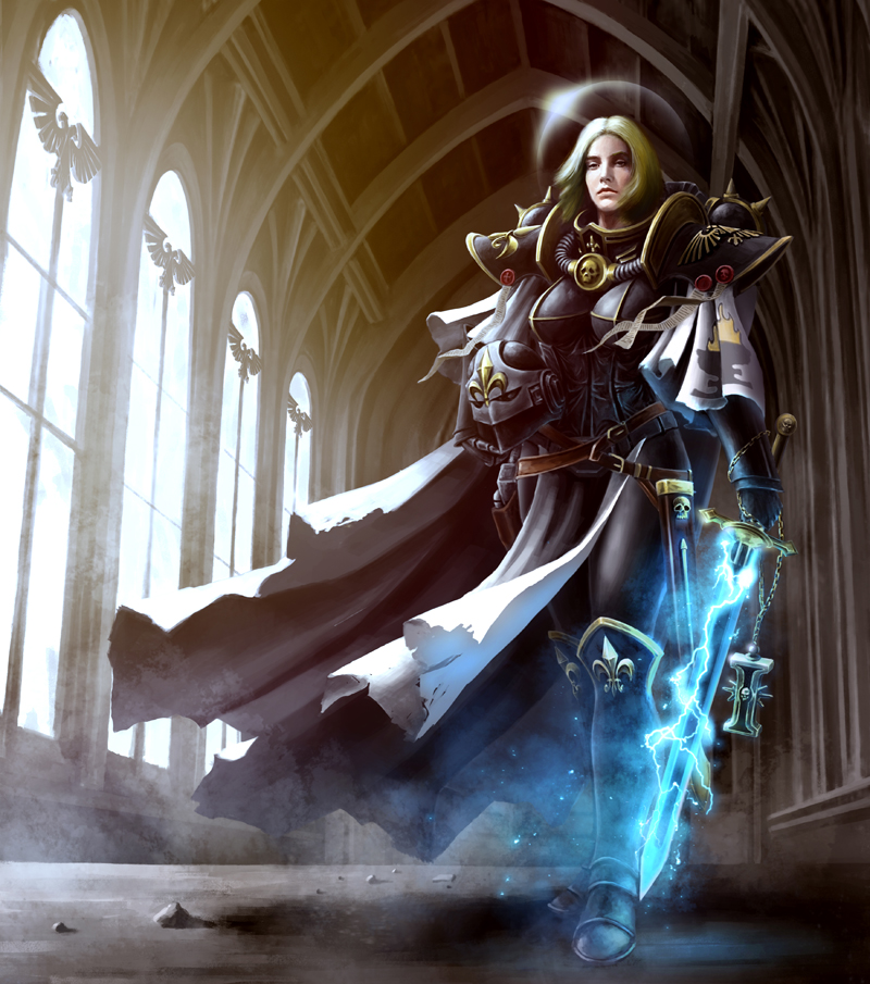 adepta sororitas (warhammer 40k) drawn by celeng