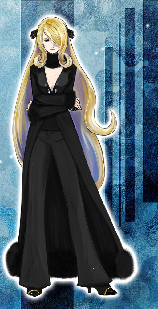 cynthia (pokemon and 1 more) drawn by doraeshi
