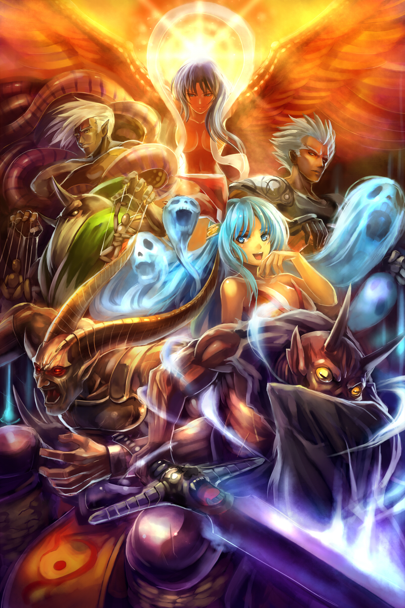 rocbouquet, noel, wagnas, subier, dantarg, and 3 more (saga and 2 more) drawn by edobox