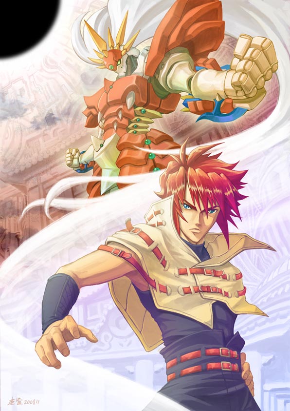 ialdabaoth and folka albark (super robot wars and 3 more) drawn by kongcool