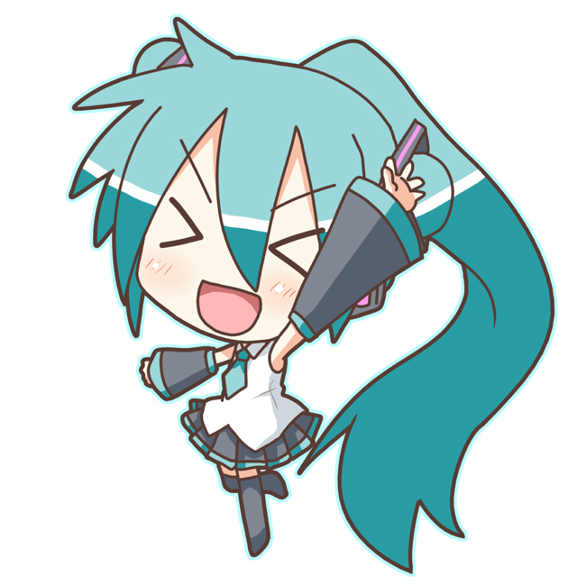 hatsune miku and chibi miku (vocaloid) drawn by minami_(colorful_palette)