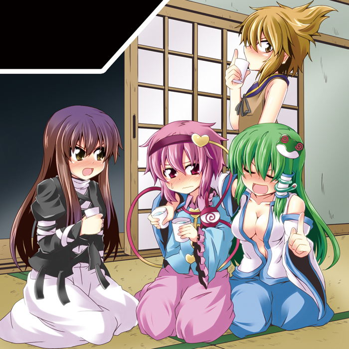 kochiya sanae, komeiji satori, hijiri byakuren, and toyosatomimi no miko (touhou) drawn by ichimi