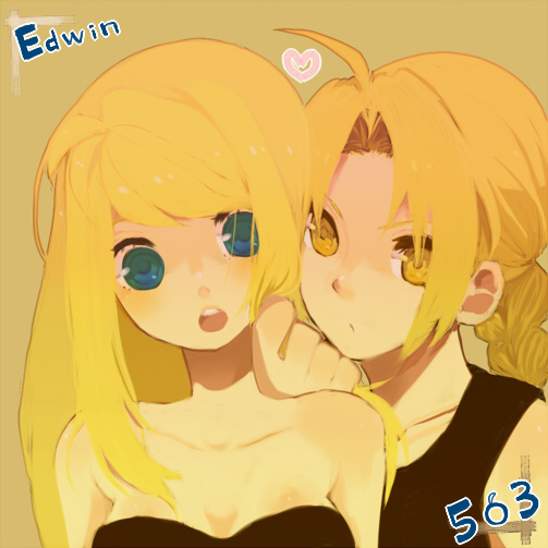 edward elric and winry rockbell (fullmetal alchemist) drawn by yupo_(nmo13)