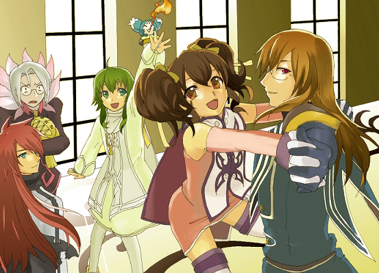luke fon fabre, anise tatlin, jade curtiss, mieu, dist, and 1 more (tales of and 1 more)