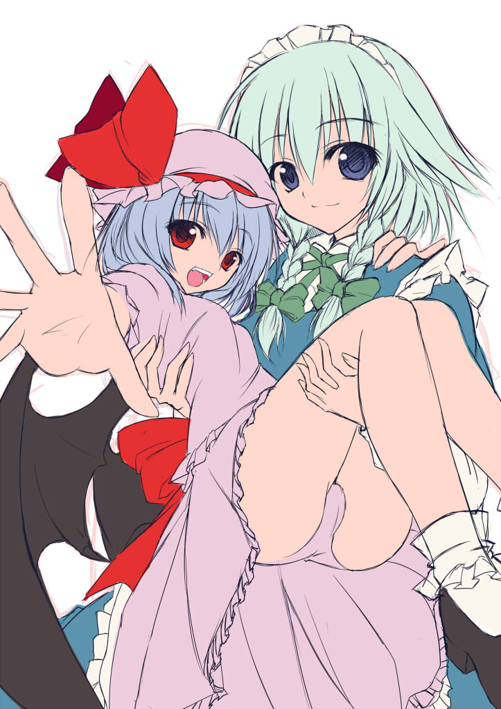 remilia scarlet and izayoi sakuya (touhou) drawn by utakata_(kochou_no_yume)