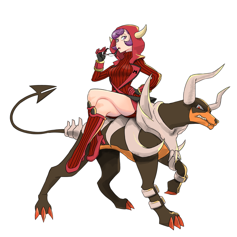courtney, houndoom, and mega houndoom (pokemon and 1 more) drawn by inanimate_dan