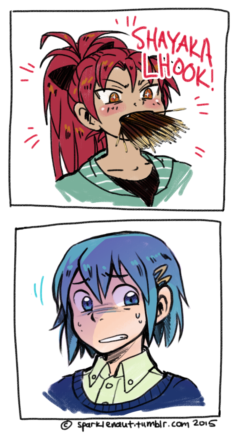 miki sayaka and sakura kyoko (mahou shoujo madoka magica) drawn by sparklenaut