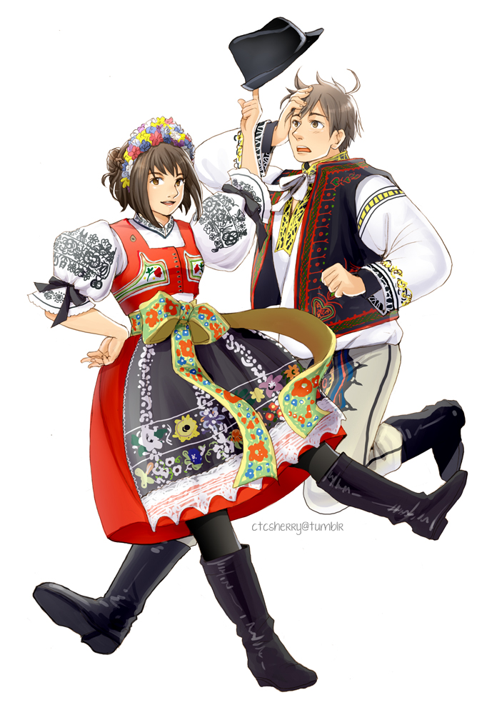 czech republic and slovakia (axis powers hetalia) drawn by sherry_lai
