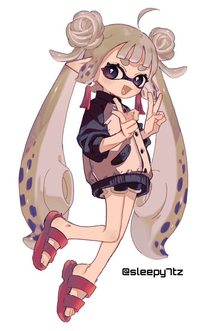 inkling player character and inkling girl (splatoon) drawn by sleepy7tz